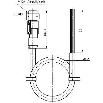 M12 Fem Droit 8p; Câble PVC 8x0.25 30m-Lire la description