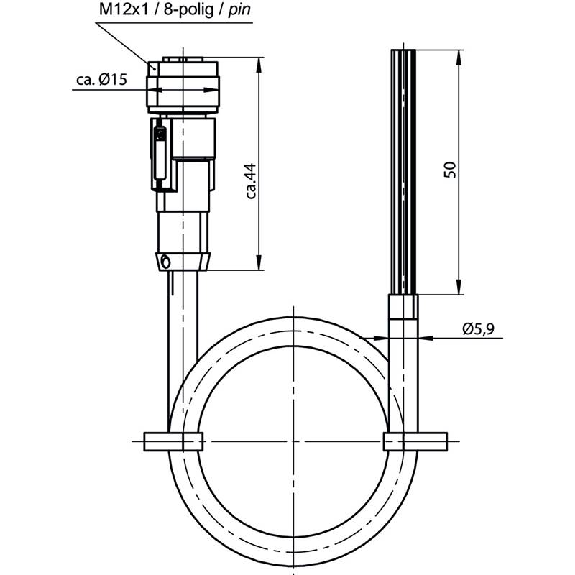 M12 Fem Droit 8p; Câble PVC 8x0.25 30m M12 Fem Droit 8p; Câble PVC 8x0.25 30m-Lire la description