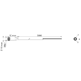 M08A Fem Droit 3p; Câble PVC 3x0.25 Noir 20m-Lire la description