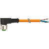 M12A Fem Coudé 4p; Câble PUR (UL/CSA) 4x0.34 Orange Robot Schleppk 5m