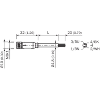M08A Fem Droit 4p; Câble PVC 4x0.25 Gris 15m