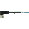 M12A Fem Coudé 8p; Câble PUR Blindé Noir 8x0,25 Cpc 2m
