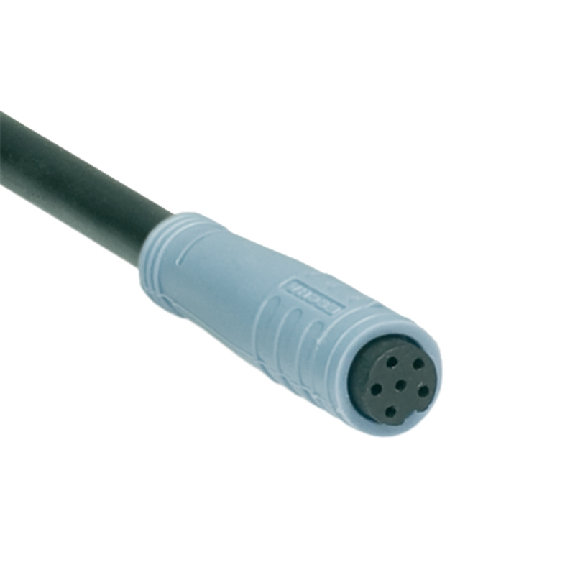 M08A Fem Droit 6p; Câble PVC 6x0.14 Gris 2m-Lire la description