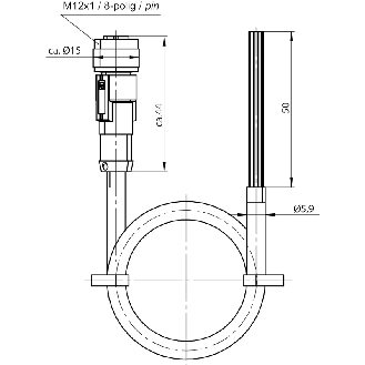 M12 Fem Droit 8p; Câble PVC 8x0.25 20m-Lire la description