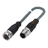 M12A Fem Droit 5p/M12A Mâle Droit 4p; Câble PVC 4x0.34 Gris Cpc 0.3m