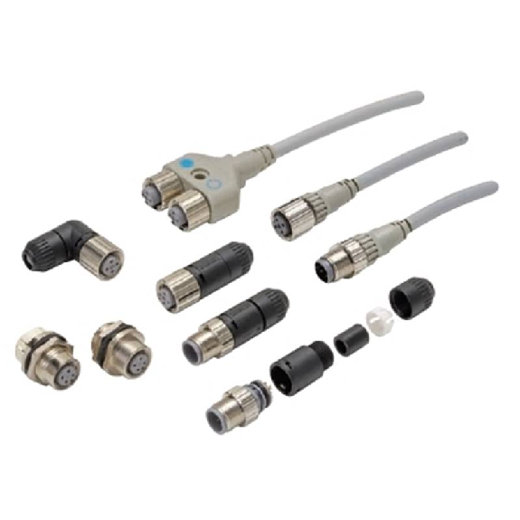 M12 Fem Droit 4p; Câble PVC 4 fils HT 105°C 5m-Lire la description