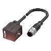 M12 Mâle Droit 3p/EV Forme BI 11mm 24V Câble PUR 3x0.50 Noir Cpc 2m