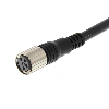 M08A Fem Droit 4p; Câble PVC 4x0.25 Noir 2m