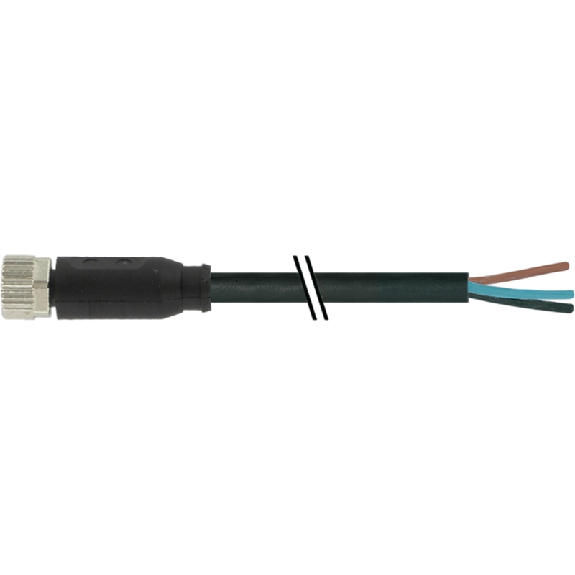 M08A Fem Droit 4p; Câble PUR 4x0.25 Noir Cpc 1m-Lire la description