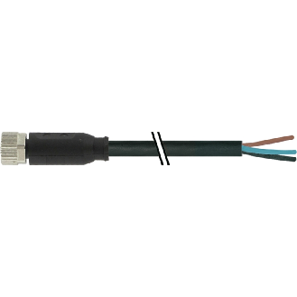 M08A Fem Droit 4p; Câble PUR 4x0.25 Noir Cpc 1m-Lire la description