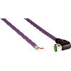 M12 Fem Coudé 5p; Câble PUR 2x0,34 Violet Cpc 10m Blindé