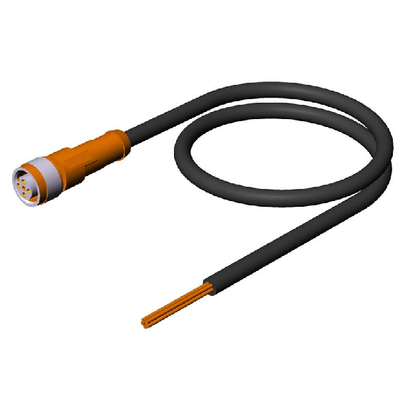 M12A Fem 5p; Câble PUR 5x0.34 30m-Lire la description