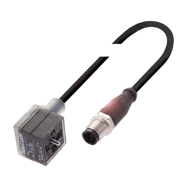 M12 Mâle Droit 3p/EV Forme A 18mm 24V LED+ATP Câble PUR Noir 5m-Lire la description