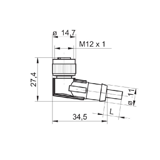 M12A Fem Coudé 5p; Câble 5m-Lire la description