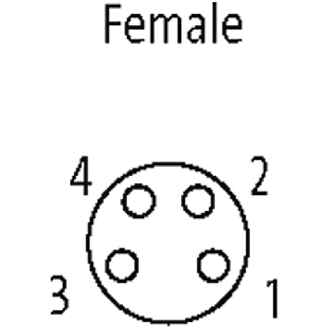 M08A Fem Droit 4p; Câble PUR UL/CSA 4x0.25 Noir Robot Cpc 10m-Lire la description