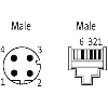 M12D Mâle Droit/RJ45 Droit; PUR Blindé 2x2x0.34 Vert Ethernet 0.8m