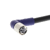 M08A Fem Coudé 3p; Câble PVC 3x0.25 Noir 2m