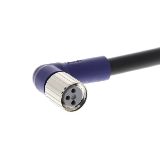 M08A Fem Coudé 3p; Câble PVC 3x0.25 Noir 2m-Lire la description