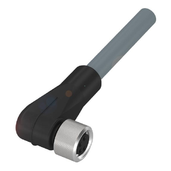 M08A Fem Coudé 4p; Câble PVC Blindé 4x0.34 Gris Cpc 10m (60V)-Lire la description