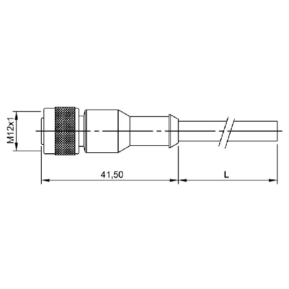 M12A Fem Coudé 8p; Câble PUR Blindé 8x0.25 Noir Cpc 2m (30V)-Lire la description