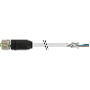 M12A Fem Droit 8p; Câble PUR (UL/CSA) Blindé 8x0.25 Gris 20m