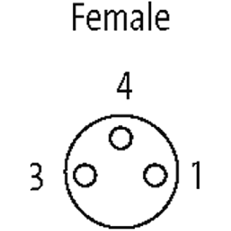 M08A Fem Droit 3p; Câble PUR UL/CSA 3x0.25 Gris Cpc 5m-Lire la description
