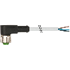 M12A Fem Coudé 4p; Câble PVC (UL/CSA) 4x0.34 Gris 5m