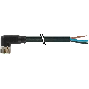 M08A Fem Coudé 3p; Câble PUR UL/CSA 3x0.25 Noir Cpc 3m
