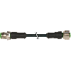 M12A Fem Droit 4p/M12A Mâle Droit 4p; PVC (UL/CSA) 4x0.34 Noir 7m