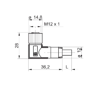 M12A Fem Coudé 8p; Câble PUR Blindé 8x0.25 Noir Cpc 10m-Lire la description