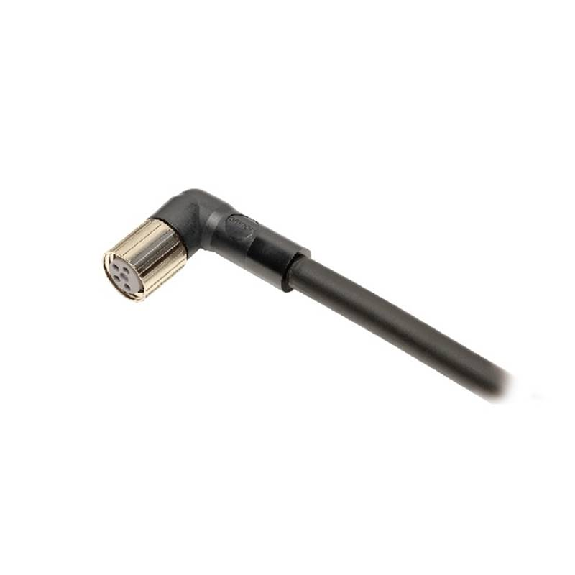 M08A Fem Coudé 4p; Câble PVC 4x0.25 Noir 2m-Lire la description