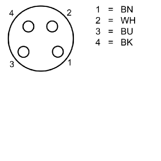 M08A Fem Coudé 4p; Câble PUR Blindé 4x0.25 Noir Cpc 2m-Lire la description