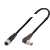 M08A Fem Droit 4p/M08A Mâle Coudé 4p; PUR Noir Cpc 1m