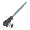 M12A Fem Coudé 5p; Câble PVC 5x0.34 Gris Cpc 20m