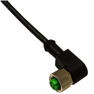 M12A Fem Coudé 4p; Câble PVC 4x0.34 Noir 10m-Lire la description