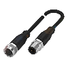 M12 Fem Droit 5p/M12 Mâle Droit 4p; PUR 4x0.34 Noir Cpc 0.3m