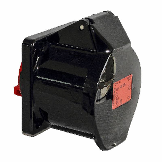 Socle de tableau, sortie droite, noir avec pilote 5x125A, 400V IP67-Lire la description