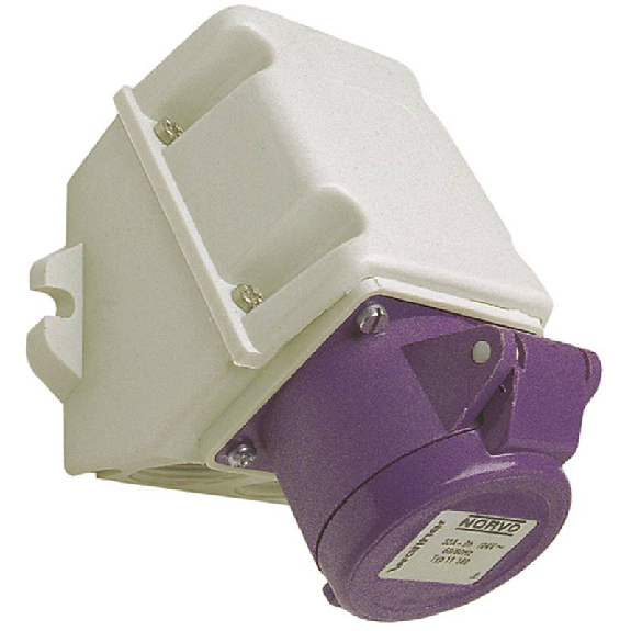 Socle saillie, 1 entrée verticale 3x 32A, 42V IP44 Socle saillie, 1 entrée verticale 3x 32A, 42V IP44-Lire la description