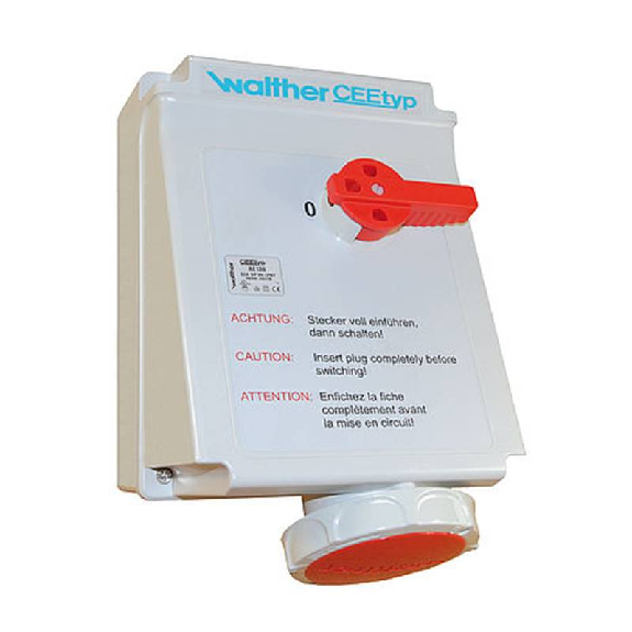 Socle saillie 3x63A interruptible avec double verrouillage Socle saillie 3x63A interruptible avec double verrouillage-Lire la description