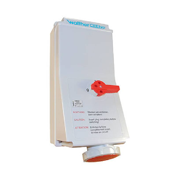 Socle saillie 4x32A interruptible avec double verrouillage-Lire la description
