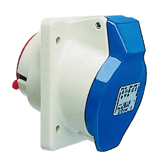 Socle de tableau, sortie inclinée 10°, 3x 32A, 230V IP44-Lire la description