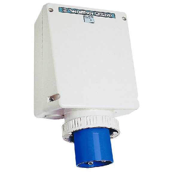 Socle de connect saillie, haut:1x20+M50, bas:2xM40 3x125A, 230V IP67-Lire la description