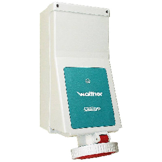 Socle saillie, haut:M50 ouvert, sans pilote 3x125A, 230V IP67-Lire la description