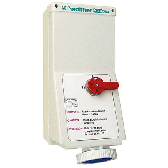 Socle saillie 3x32A interruptible avec double verrouillage-Lire la description
