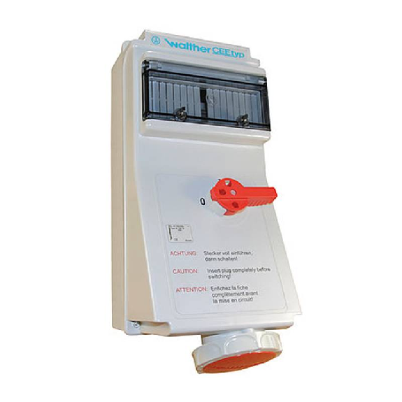 Socle saillie 5x63A interruptible et dble verrouillage et rail DIN Socle saillie 5x63A interruptible et dble verrouillage et rail DIN-Lire la description