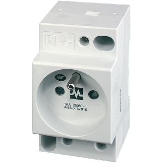 Prise de courant France UTE(NF) Blanc LED 250VAC 10-16A, bornes à vis-Lire la description