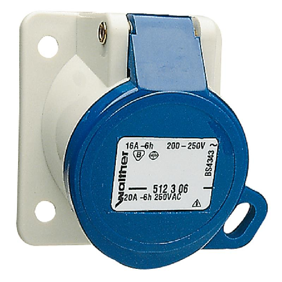 Socle de tableau, sortie inclinée 10°, cadenassable 3x 16A, 230V IP44-Lire la description
