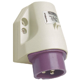Socle de connecteur saillie, 1 entrée verticale 3x 32A, 42V IP44-Lire la description