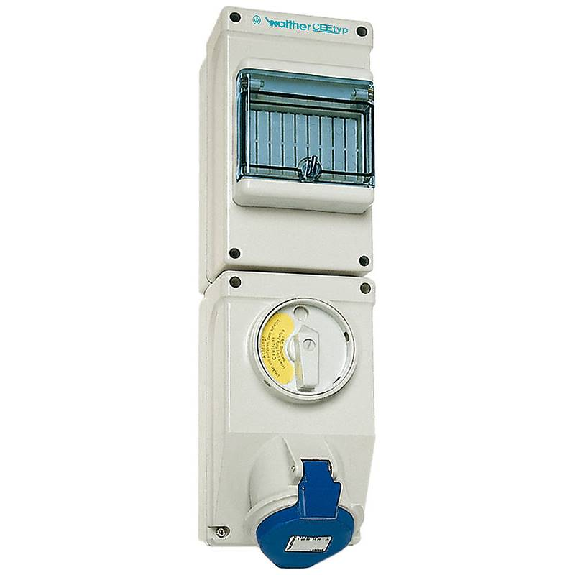 Socle saillie 3x16A interruptible et double verrouillage et rail DIN Socle saillie 3x16A interruptible et double verrouillage et rail DIN-Lire la description