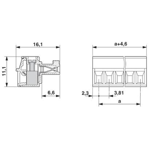 Fiche 8 A, 160 V, 14 pôles, Pas: 3,81 mm, Raccordement vissé, vert-Lire la description